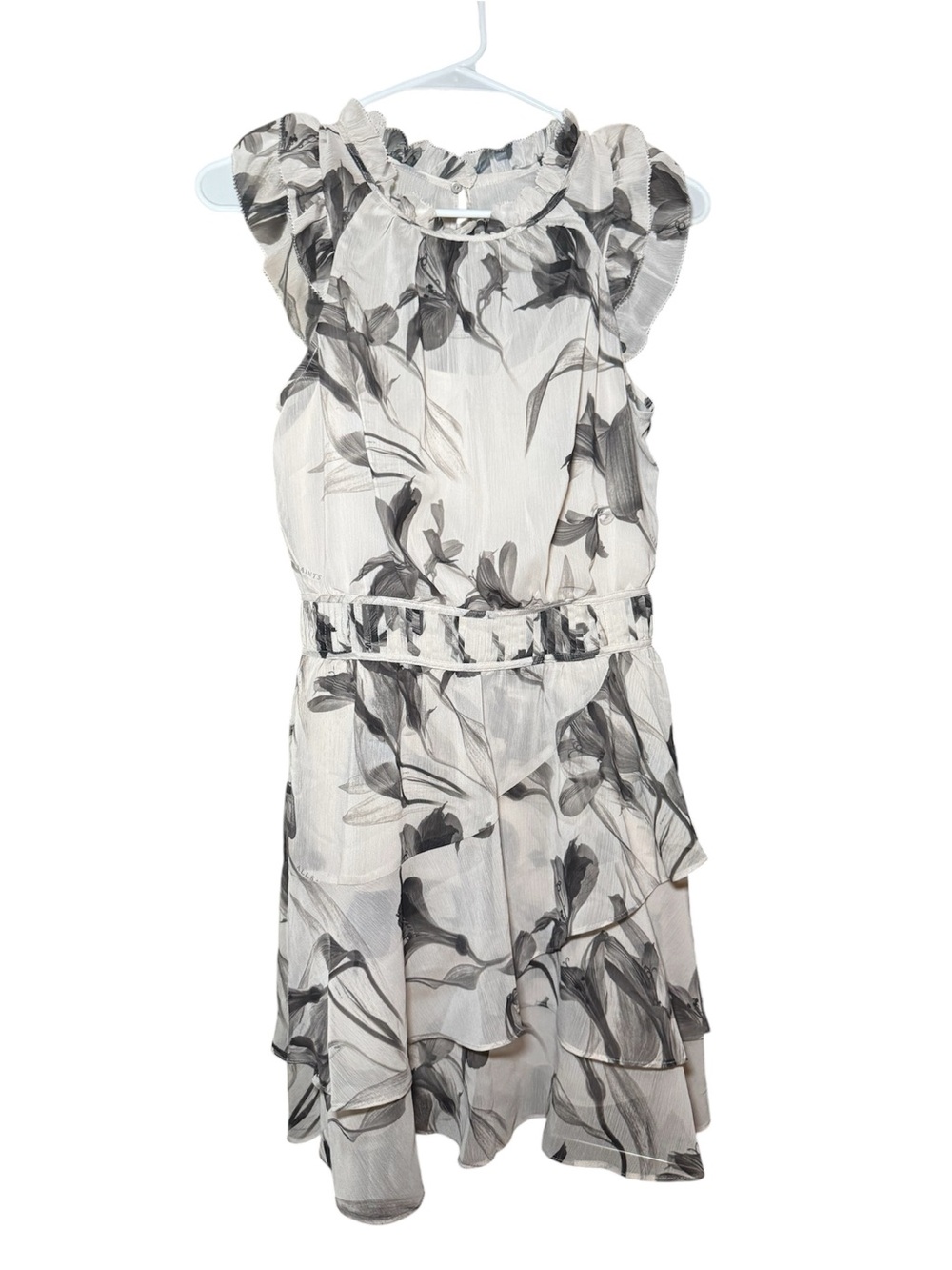 AllSaints Caylan Iris Floral Ruffle Dress